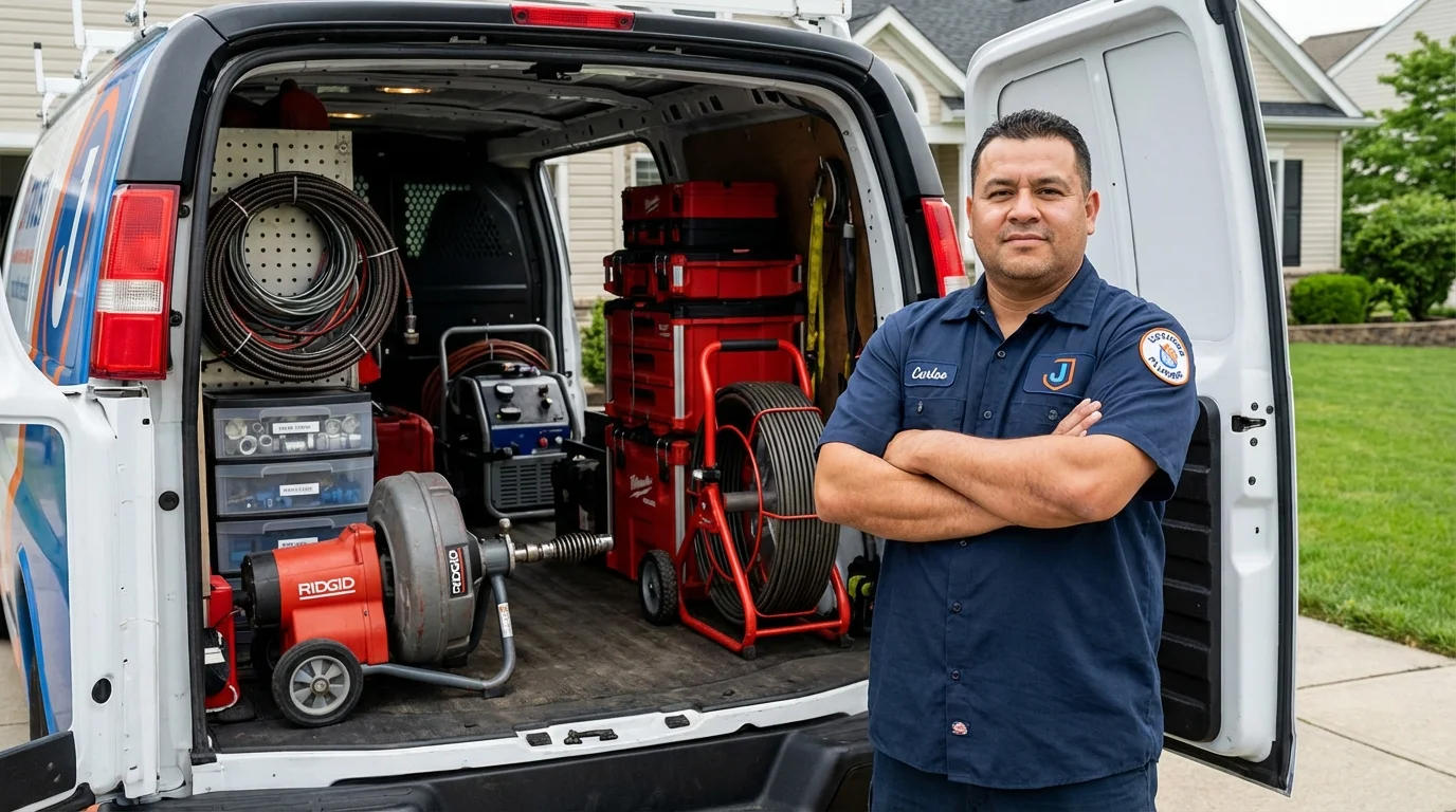 Professional drain cleaning equipment and Johns Plumbing LLC plumber in Rehoboth Beach