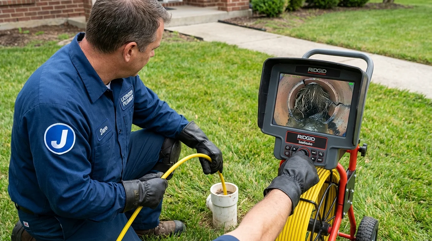 Sewer camera inspection being performed by Johns Plumbing LLC in Rehoboth Beach